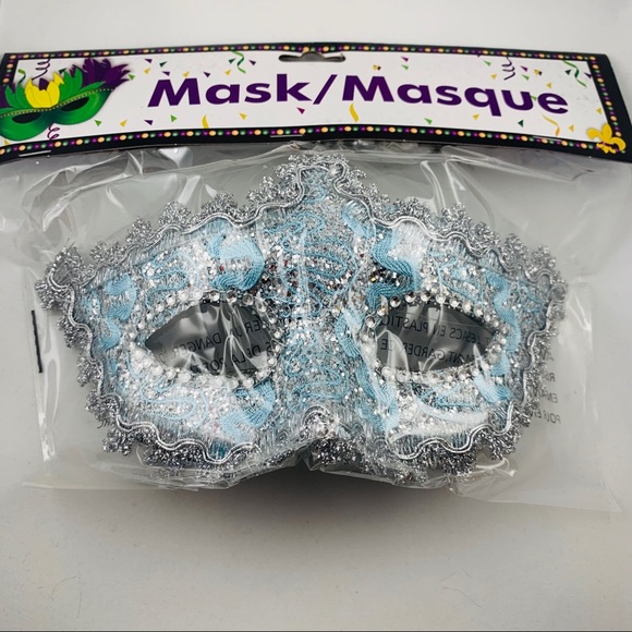 BLUE MARDI GRAS MASK NWT - Picture 2 of 4